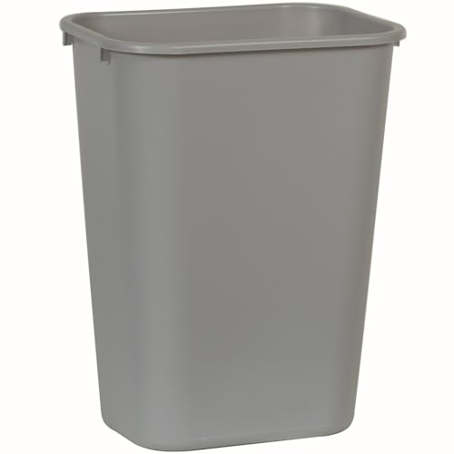 Rubbermaid Commercial Products Deskside Wastebasket/Trash Can, 10.25-Gallon/41-Quart, Gray, Plastic, Garbage Can for Home/Office, Fits Under Desk/Sink/Cabinet - color: Gray, size: 10.25 Gallons