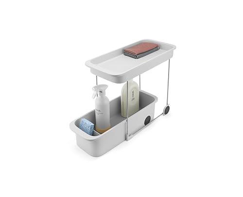 Joseph Joseph CupboardStore 2-Tier Easy-Access Wheeled Storage Caddy – Under-Sink Kitchen Organizer, Made from Recycled Plastic - size: 2-Tier