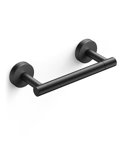FORIOUS Toilet Paper Holder Wall Mount, Stainless Steel Rustproof Double Post Pivoting Tissue Roll Holder for Bathroom, Commercial Toilet Paper Dispenser, Matte Black - color: Matte Black, size: Classic 1 Pack