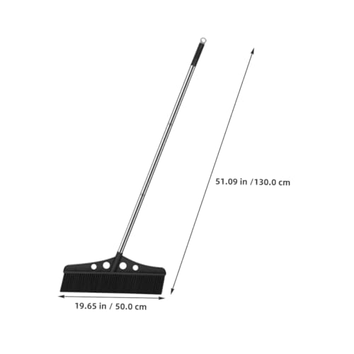 Detachable Outdoor Broom with Handle Heavy Duty Garden Sweeper for Efficient Cleaning of Patios Garages and Courtyards Stainless Steel and Bristle Brush
