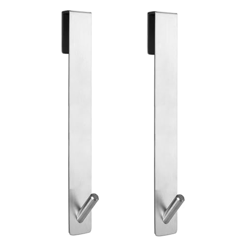 Simtive Extended Shower Door Hooks (10-Inch), Over Door Hooks for Bathroom Frameless Glass Shower Door, Towel Hooks, 2-Pack, Silver - color: Silver, size: 10 In-2 Pack