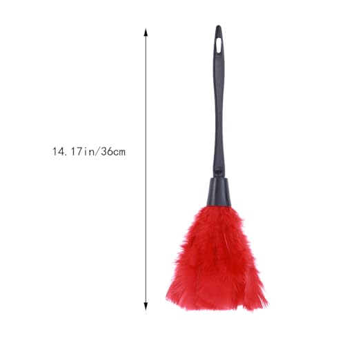 Turkey Plumage Duster with Non-Slip Handle Large Microfiber Head for Dusting Ceiling Fans Blinds Furniture and Corners Reusable Cleaning Tool 13.77In