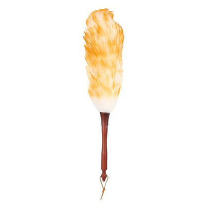 uxcell Wool Duster, 20.5" Natural Feather Cleaner Household Cleaning Duster with Solid Wooden Handle for Cleaning Fans Window Blinds Shelves Furniture, White Gold - color: White Gold, size: 20.5"
