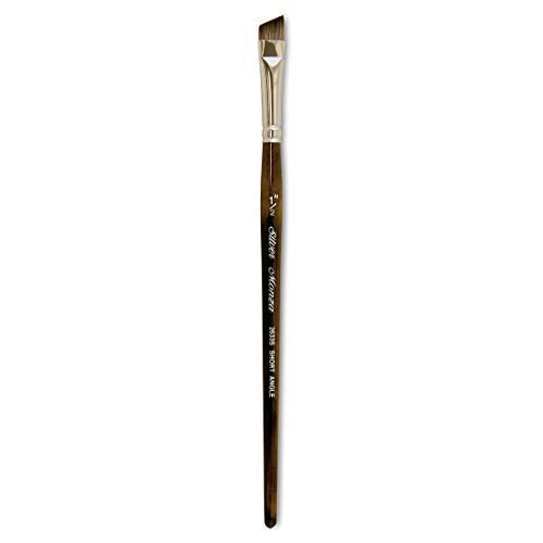 Silver Brush 2633S-012 Monza Short Handle Synthetic Mongoose Brush, Short Angle, 1/2-Inch - size: 1/2-Inch