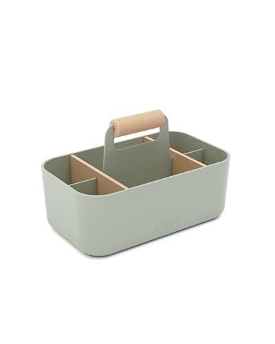Lalo The Caddy - Modular Caddy Organizer with Handle and Removable Dividers - Portable Tote for Art Supplies, Diaper Storage, Bathroom - Sage - color: Sage