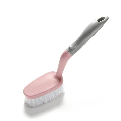 Tile Tub Scrubber Brush, Non Scratch Shower Scrubber Shower Cleaning Brush Long Handle Scrub Brush for Cleaning Bathtub Shower Bathroom, Pink