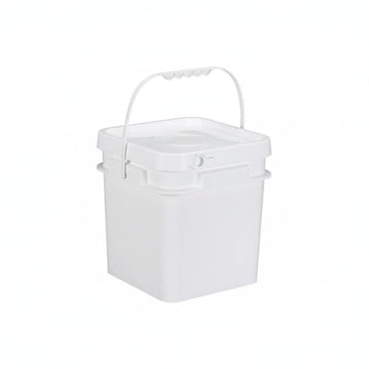 Qianly Square Bucket with Lid Versatile Use Square Bucket with Lid Fall Resistant Stackable Bin for Warehouse, Kitchen, Garage, White, 10L - color: White, size: 10L
