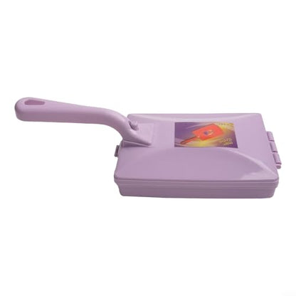 Handheld Carpet Sweeper Brush for Home Cleaning, Dust Removal Tool for Sofa Bed and Rug, Manual Crumb Collector with Push Button Empty Design(purple) - color: purple