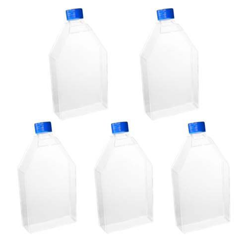 Cell Culture Flasks, Sterile Plastic Tissue Culture Bottle with Filter Cap, 175cm² Culture Area, TC Treated, 50ml Working Volume, 650ml Total Volume, Pack of 5 - size: Filter Cap-175cm² Culture Area