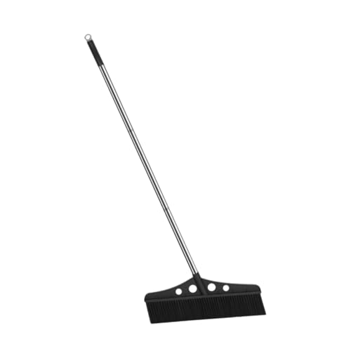 minkissy Wide Detachable Garden Broom with Stainless Steel Handle Heavy-Duty Outdoor Sweeper for Concrete Decks and Patios Ergonomic Grip for Comfortable Cleaning