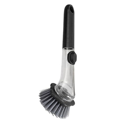 Soap Dispensing Dish Brush | Handheld Non Slip Cleaner - Kitchen Dish Brush,for Pots Stoves Pans Kitchen Home Dorm Appliances Dishwashing - color: Black