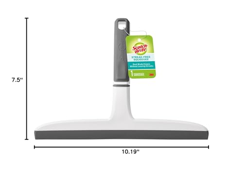 Scotch-Brite, All-Purpose 10 Inch Dual Blade Streak-Free Squeegee, Safe on Mirrors, Glass Shower Doors, Windows, Sinks and More - size: 10.188 in. x 7.5 in. x 1.5 in.