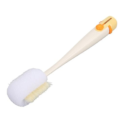 RiToEasysports Bottle Brush 5 in 1 Water Bottle Cleaner Brush with PP ABS Nylon Silicone and 304 Stainless Steel, Crevice Sponge U Shape Straw Brushes with Stand Base for Cups Lids (White) - color: White