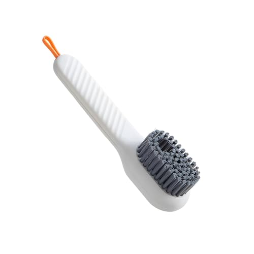 Scrub Brush with Handl, Heavy-Duty Scrub Brushes for Cleaning, Durable Bristles, for Kitchen, Bathroom, White/Green - color: White