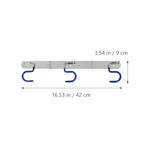 Cabilock Stainless Steel Mop Hook Rack, Metal S-Type Mop Holder Space-Saving Broom Wall-Mounted Organizer for Home Bathroom Room Entrance