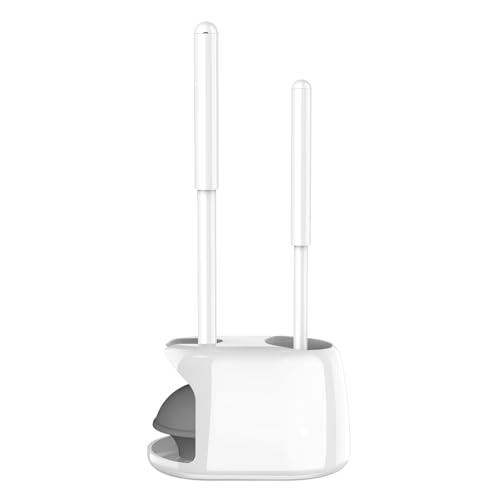 SetSail Toilet Brush and Plunger Set, Semi-HiddenToilet Plungers for Bathroom Heavy Duty Toilet Bowl Brush and Holder Hidden Toilet Plunger and Brush Set for Deeply Cleaning - White - color: White, size: 1 pack