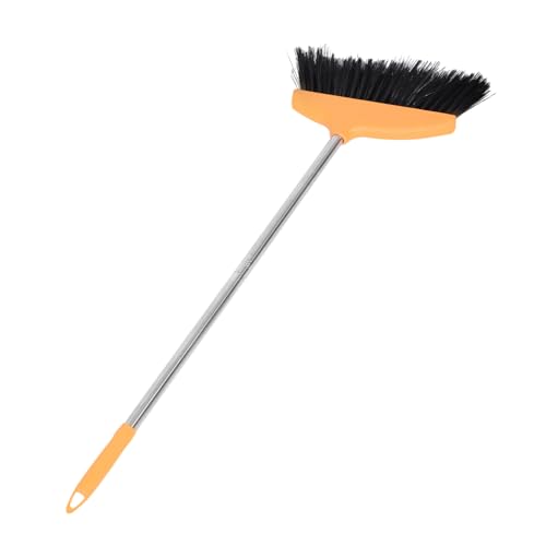 PRETYZOOM Stainless Steel Handle Soft Bristle Broom Dust Pan Wide Angle Floor Sweeper for Home Kitchen