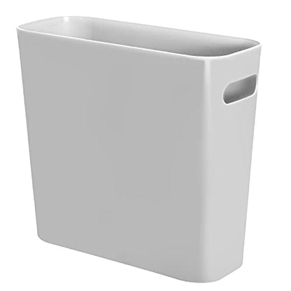 Youngever 1.5 Gallon Slim Trash Can, Plastic Garbage Container Bin, Small Trash Bin with Handles for Home Office, Living Room, Study Room, Kitchen, Bathroom (1 Pack Grey) - color: Grey