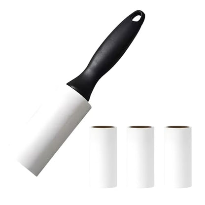 One Black Adhesive Bristle Roller Brush, Removable Paper, Used for Brushing Floors, Sweeping Dust, Removing Hair, Cleaning Rooms, with Four Brush Cartridges - color: Black