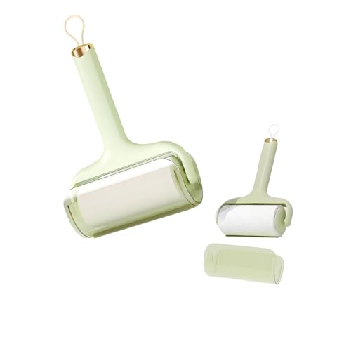Washable Reusable Lint Roller, Portable Mini Lint Remover, Cat Pet Hair Rollers Travel Size Sticky Cleaner Dog Hair Remover for Clothes Gel Lint Roller Ball (Green) - color: Green