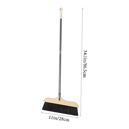 Hemobllo Long Handle Soft Bristle Floor Cleaning Broom Static Dust Sweeper for Home Kitchen Garbage Sweeping Tool with Easy Screw Assembly