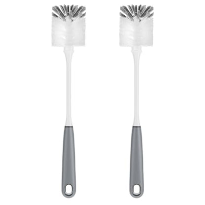 MR.SIGA Long Handle Bottle Brush, Flexible Scrub Brush for Water Bottles, Glasswares, Mugs, Gray, 2 Pack - color: Gray