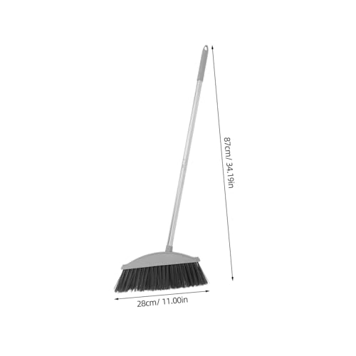 GARVALON Long Handle Dust Broom Hair Removal Sweeper for Carpet Kitchen Floor Cleaning Broom Soft Bristles