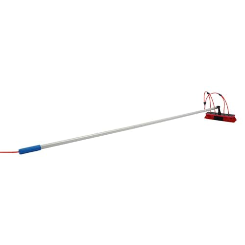 Solar Panel Cleaning Brush and Pole, 20FT Extendable Washing Kit with 13.78in Brush, Water Fed Pole, Long Reach Outdoor Window Cleaning Tool for Solar Panel, Window, Roof, RV