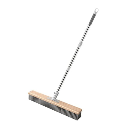 Generic Stainless Steel Wire Scrub Brush Deck Floor Brush Remover Floor Cleaning Tool with Long Handle for Rough Surface Patio, 50cm - size: 50cm