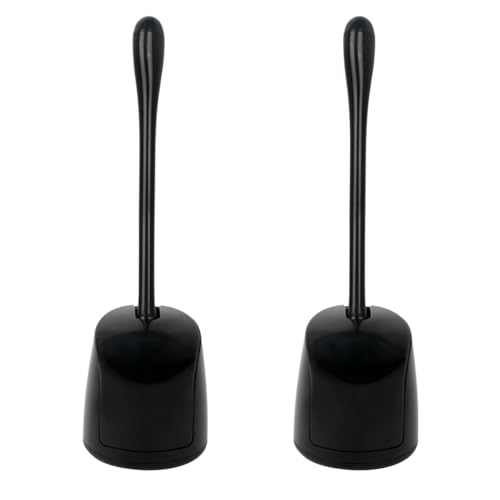 CELOX Toilet Bowl Brush and Holder for Bathroom Cleaning, 2 Set，Black