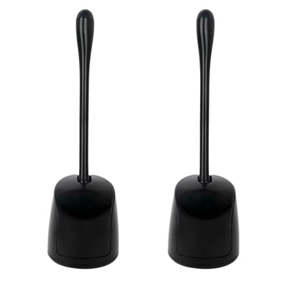 CELOX Toilet Bowl Brush and Holder for Bathroom Cleaning, 2 Set，Black