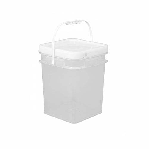 Qianly Square Bucket with Lid Versatile Use Square Bucket with Lid Fall Resistant Stackable Bin for Warehouse, Kitchen, Garage, Clear, 13L - color: Clear, size: 13L