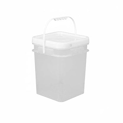 Qianly Square Bucket with Lid Versatile Use Square Bucket with Lid Fall Resistant Stackable Bin for Warehouse, Kitchen, Garage, Clear, 13L - color: Clear, size: 13L