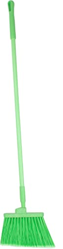SPARTA 41082EC75 Plastic Color Coded Broom, Flagged Bristles, Long Broom With Angled Head For Large Debris, 56 Inches, Lime, (Pack of 12) - color: Lime