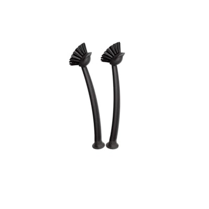 2 Pcs Scrub Brush with Handle 11'' Dish Scrubber Brush Kitchen Sink Brush Black Long Handle Dish Cleaning Brush for Kitchen Dishes Pot Sink Cleaning,Black - color: Black