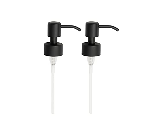 Kapitan Soap Dispenser Pump Replacement Head Black Spare Stainless Steel 28Mm Brushed Finish - size: 2 Pieces - Black