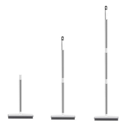 Pet Hair Rubber Broom 2-in-1 Long Handle with Squeegee Lightweight Fur Remover Brush Ergonomic Grip Multi-Surface Cleaning Brush Suitable for Daily Cleaning Work A - color: A