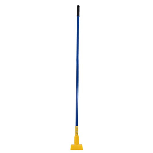 Matthew Cleaning Commercial Quick-Change Iron Mop Handle for Floor Cleaning Heavy Duty Mop Stick Replacement 60inch Jaw Clamp-Style Wet Mop Handle 6 Packs - color: Large Jaw Clamp - Blue