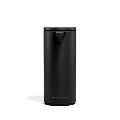 simplehuman Liquid Sensor Pump, 9 oz Automatic Soap Dispenser for Kitchen and Bathroom, Touchless Motion Sensor, Variable Dispense, Rechargeable, No-Drip Spout, High-Grade Matte Black Steel - color: Matte Black, style: 9 Oz.