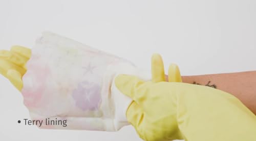 Finnhomy Household Gloves - Latex-Free, Waterproof, Long Cuff, Soft Lining Non-Slip, Adjustable Strap, Multi-Layer Protection, Flexible, Durable, Chemical-Resistant, Reusable for Cleaning, 2 Pair XL - color: Yellow/Grey, size: X-Large (Pack of 2)