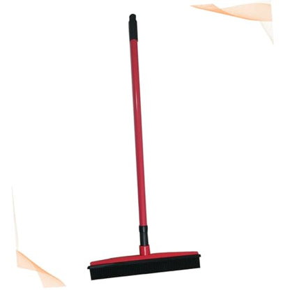 ORFOFE PET Hair Cleaning Broom Long Handle Rubber Floor Scraper for Dog Hair Removal Easy to Clean Dust Mop for Home and Windows