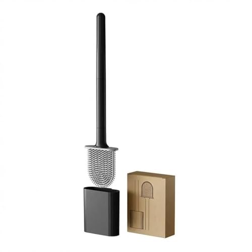 rv Essentials, RV Toilet Brush, Toilet Brush Silicone Won't Damage Toilets, Wall Mounted Toilet Brush-Anti-Roll, Anti-Drip Design, Suitable for RV Travel Trailers and Campers, Made by RVers for RVers - color: Black