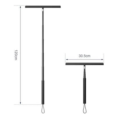 Upgrade Detachable and Retractable Handle,Shower Squeegee for Glass Doors and Tile Door Cleaner Bathroom Squeeze Walls squeegees with 2 Adhesive Hooks (Black) - color: Black