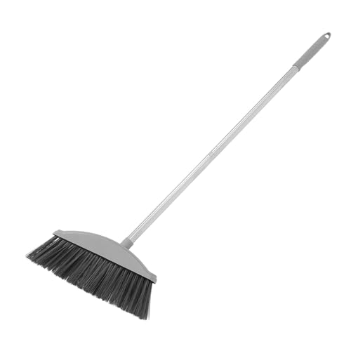 Abaodam Indoor and Outdoor Cleaning Broom with Long Handle, Heavy Duty Floor Sweeping Broom for Pet Hair and Dust Removal, Nordic Gray Handheld Floor Cleaning Tool for Home Use