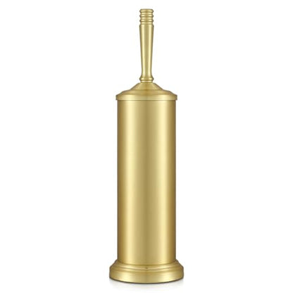 Gold Toilet Brush and Holder Set, Stainless Steel Toilet Brush for Bathroom,Heavy Duty Gold Toilet Bowl Brush and Holder,Deep Cleaning Modern Toilet Cleaner Brush -Space Saving, Covered Brush, Durable - color: Gold