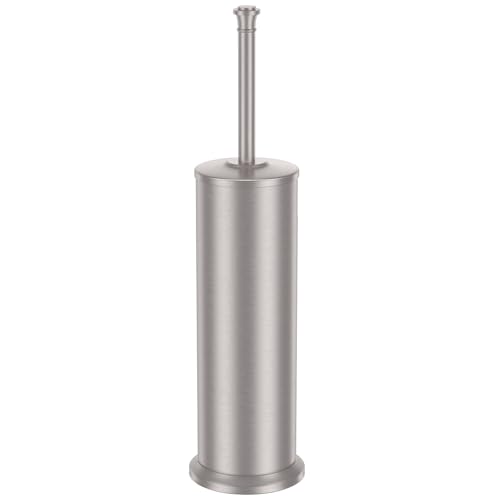Stain Nickel Toilet Brush and Holder，Extra Long Handled Toilet Brush for Bathroom，Stainless Steel Heavy Duty Toilet Bowl Brush,Removable Inner Bowl,Deep Cleaning Dense Bristles Brush -Space Saving - color: Stain Nickel