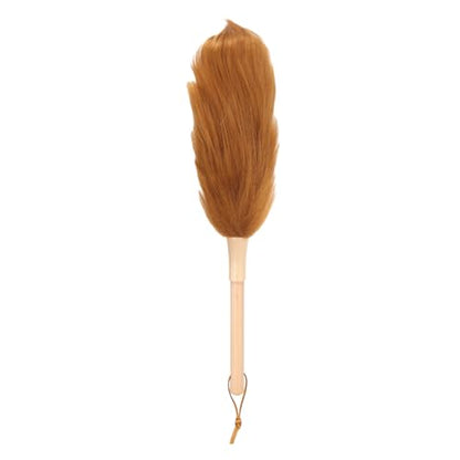 uxcell Wool Duster, 14.2" Natural Feather Cleaner Household Cleaning Duster with Solid Wooden Handle for Cleaning Fans Window Blinds Shelves Furniture, Light Brown - color: Light Brown, size: 14.2"