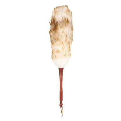 uxcell Wool Duster, 20.5" Natural Feather Cleaner Household Cleaning Duster with Solid Wooden Handle for Cleaning Fans Window Blinds Shelves Furniture, White Coffee - color: White Coffee, size: 20.5"