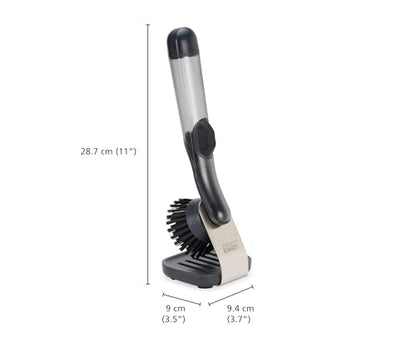 Joseph Joseph SinkTech Refillable Soap-Dispensing Dish Brush with Stainless Steel Storage Stand Drip Tray - style: Soap dispensing Brush with Stand