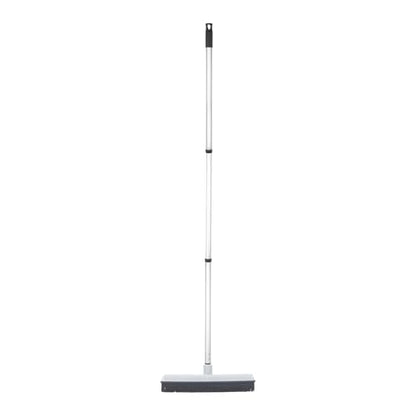Rubber Bristle Broom for Floors Salon Broom, Rubber Squeegee Broom, Rug Broom, Rubber Rake for Human Hair, Pet Hair, Fur, Lint, Liquid, with 3-Part Handle, Grey - size: Broom - 48" Handle